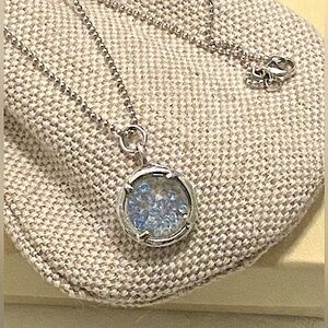 Sterling Silver Pendant Full of Topaz Gems Necklace